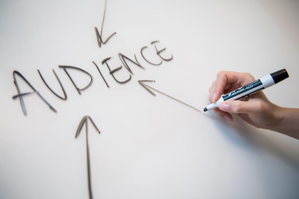 imagem da palavra "público-alvo" escrita em inglês: "Audience"